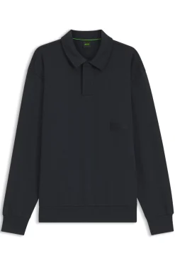 Relaxed-fit polo sweatshirt in French Terry