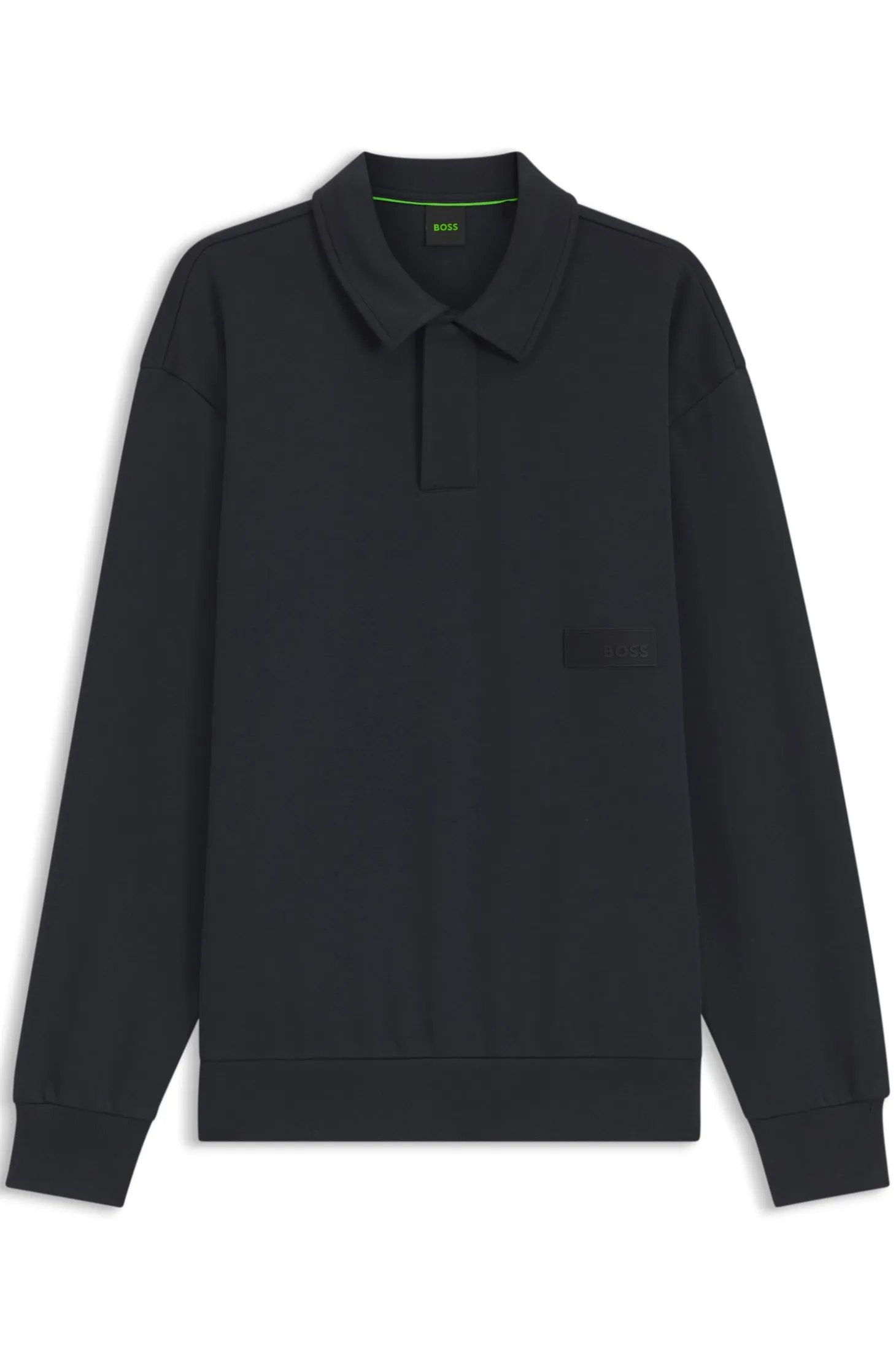 Relaxed-fit polo sweatshirt in French Terry