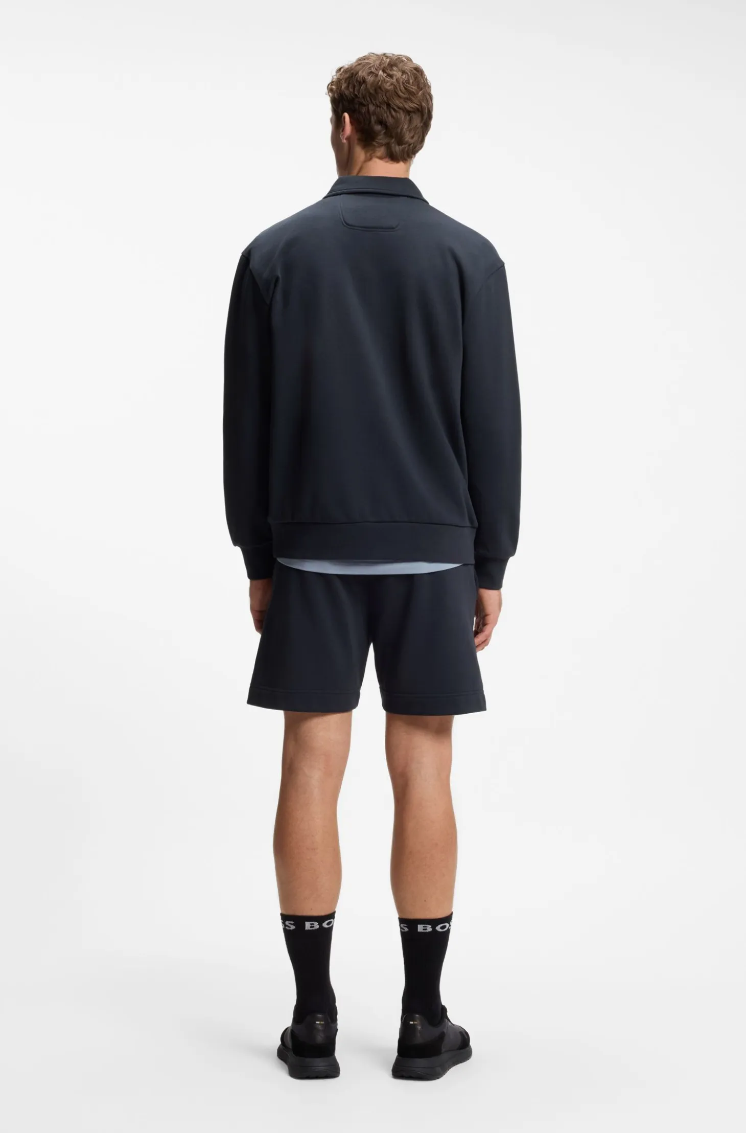 Relaxed-fit polo sweatshirt in French Terry