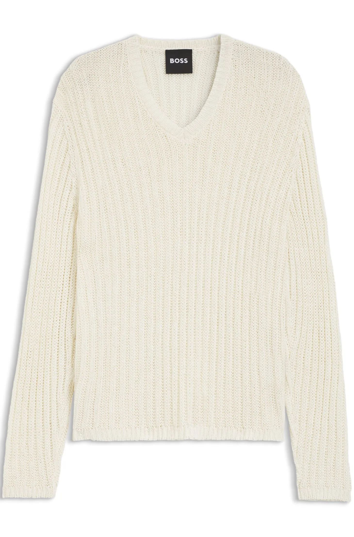 Relaxed-fit rib-knit linen sweater