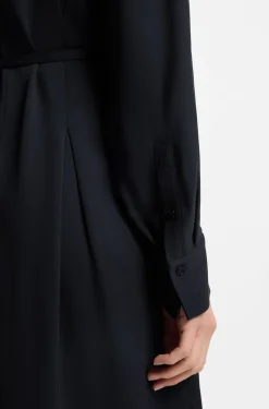 Relaxed-fit shirt dress with detachable belt
