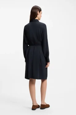 Relaxed-fit shirt dress with detachable belt
