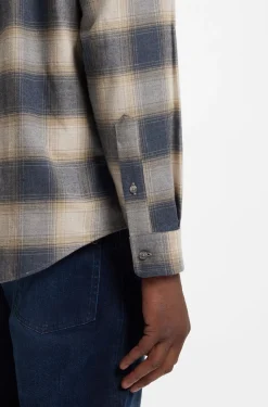 Relaxed-fit shirt in checked cotton flannel