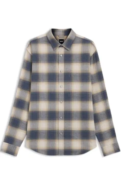 Relaxed-fit shirt in checked cotton flannel