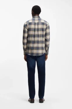 Relaxed-fit shirt in checked cotton flannel