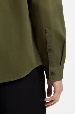 Relaxed-fit shirt in cotton twill with chest logo