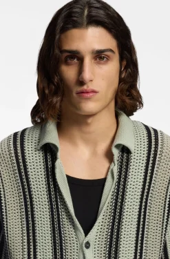 Relaxed-fit shirt in open-knit cotton