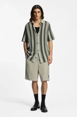 Relaxed-fit shirt in open-knit cotton