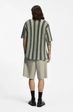Relaxed-fit shirt in open-knit cotton
