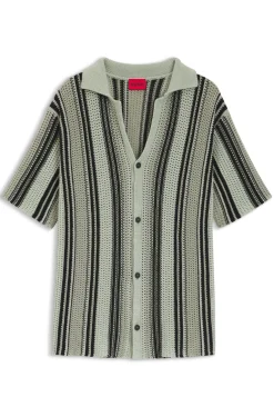 Relaxed-fit shirt in open-knit cotton
