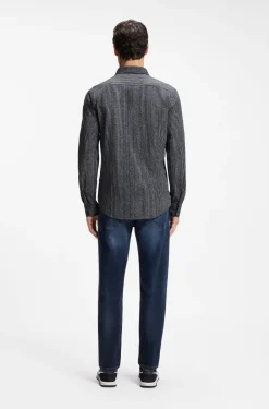 Relaxed-fit shirt in printed cotton jersey