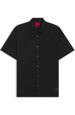 Relaxed-fit shirt in stretch-cotton canvas