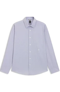 Relaxed-fit shirt in striped cotton poplin