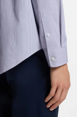 Relaxed-fit shirt in striped cotton poplin