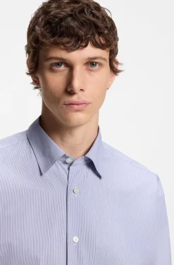 Relaxed-fit shirt in striped cotton poplin