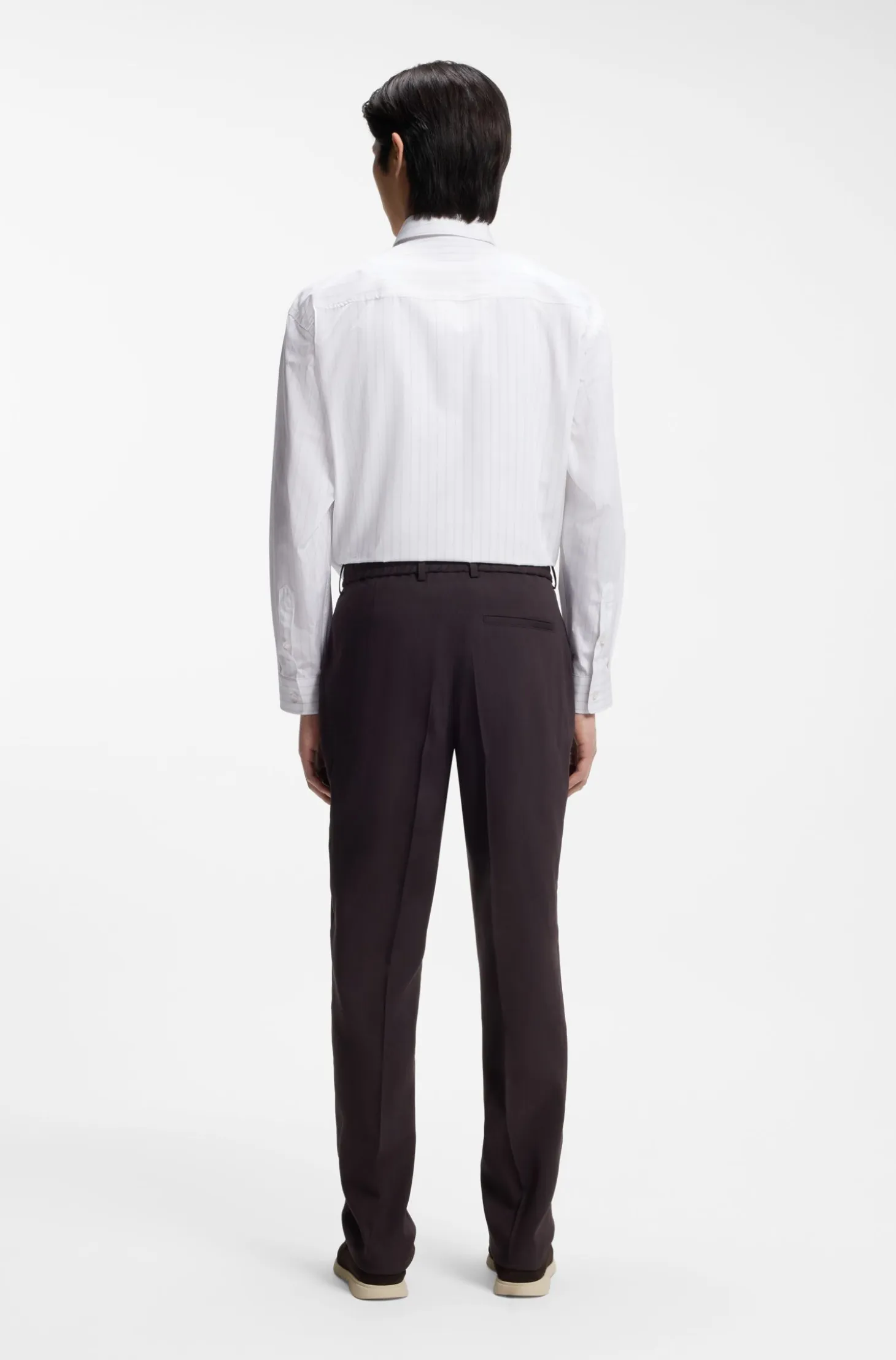 Relaxed-fit shirt in striped cotton poplin
