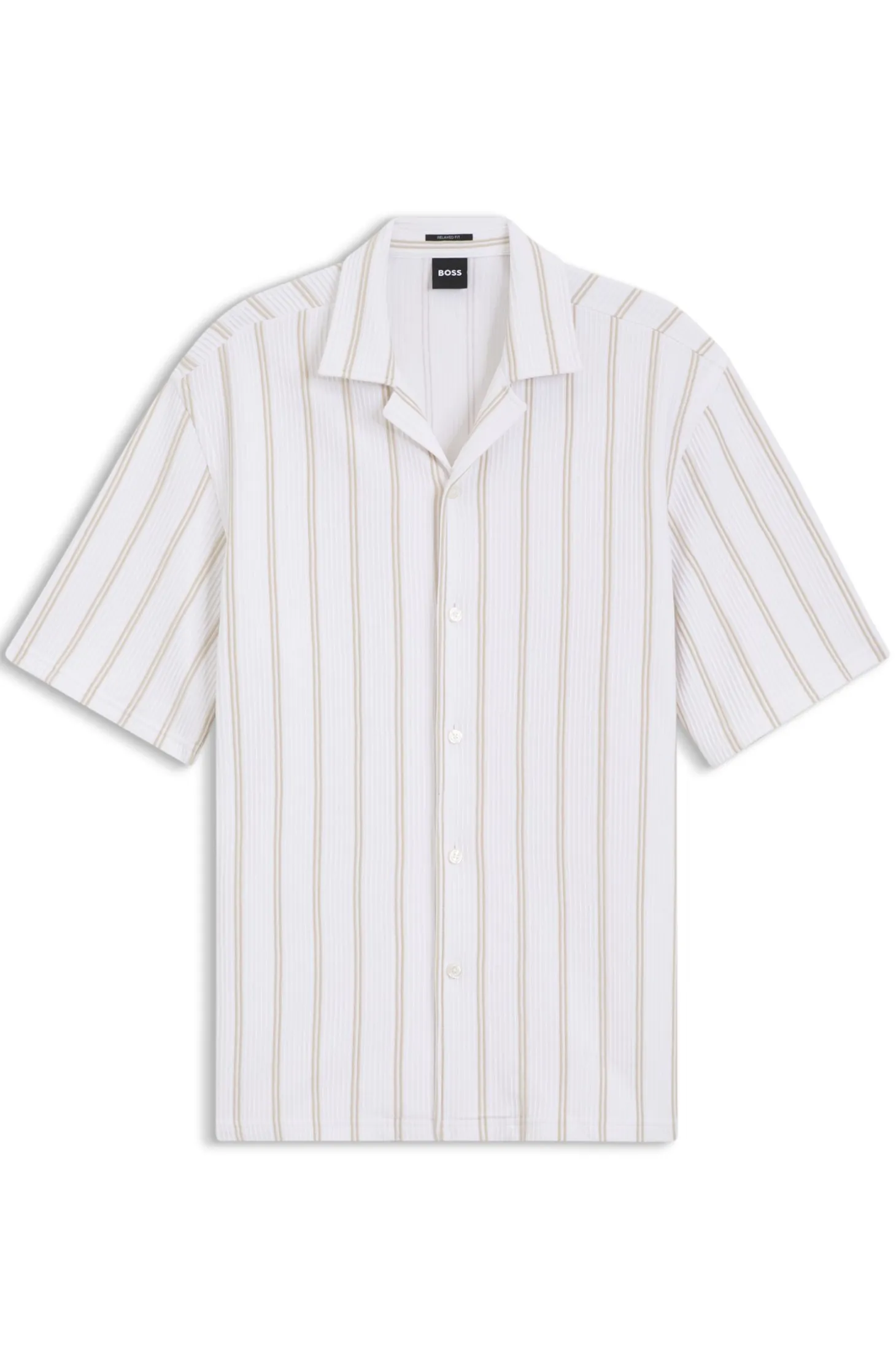 Relaxed-fit shirt in striped stretch cotton