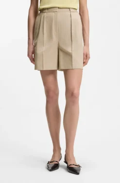 Relaxed-fit shorts in a pinstripe cotton blend