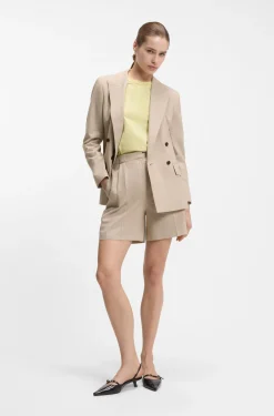 Relaxed-fit shorts in a pinstripe cotton blend