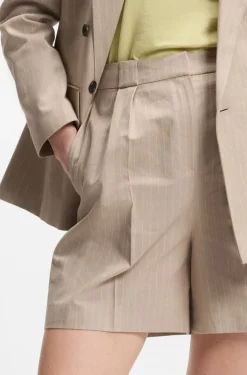 Relaxed-fit shorts in a pinstripe cotton blend