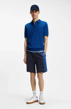 Relaxed-fit shorts in cotton terry with side stripe