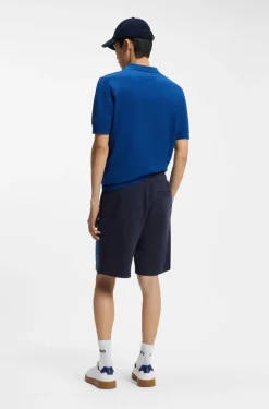 Relaxed-fit shorts in cotton terry with side stripe