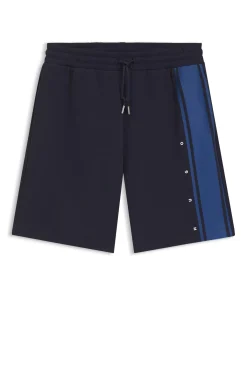 Relaxed-fit shorts in cotton terry with side stripe