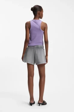 Relaxed-fit shorts in cotton terry with embossed logo