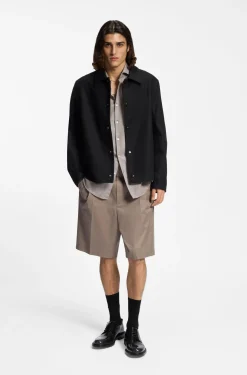 Relaxed-fit shorts in stretch-cotton twill