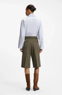 Relaxed-fit shorts with buckled belt