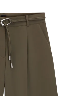 Relaxed-fit shorts with buckled belt