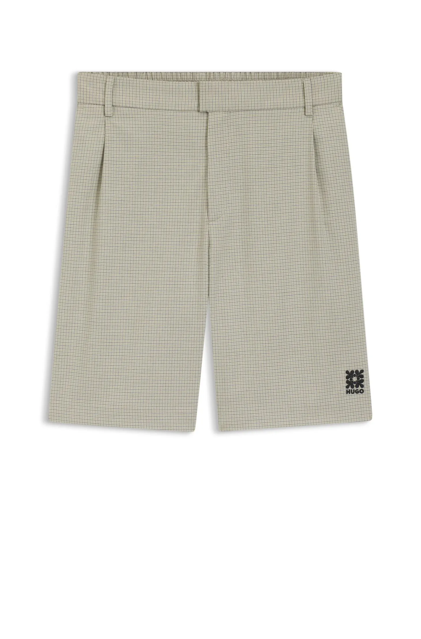 Relaxed-fit shorts with houndstooth pattern