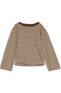 Relaxed-fit striped top in cotton jersey