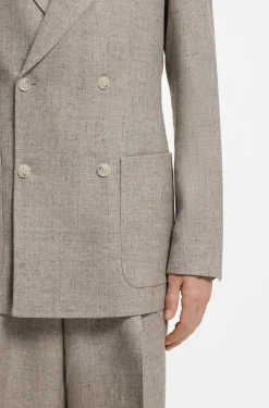 Relaxed-fit suit jacket in micro-patterned fabric