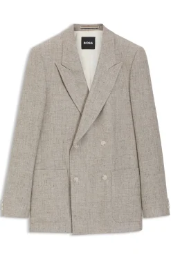 Relaxed-fit suit jacket in micro-patterned fabric