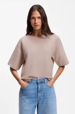 Relaxed-fit sweater in cotton and virgin wool