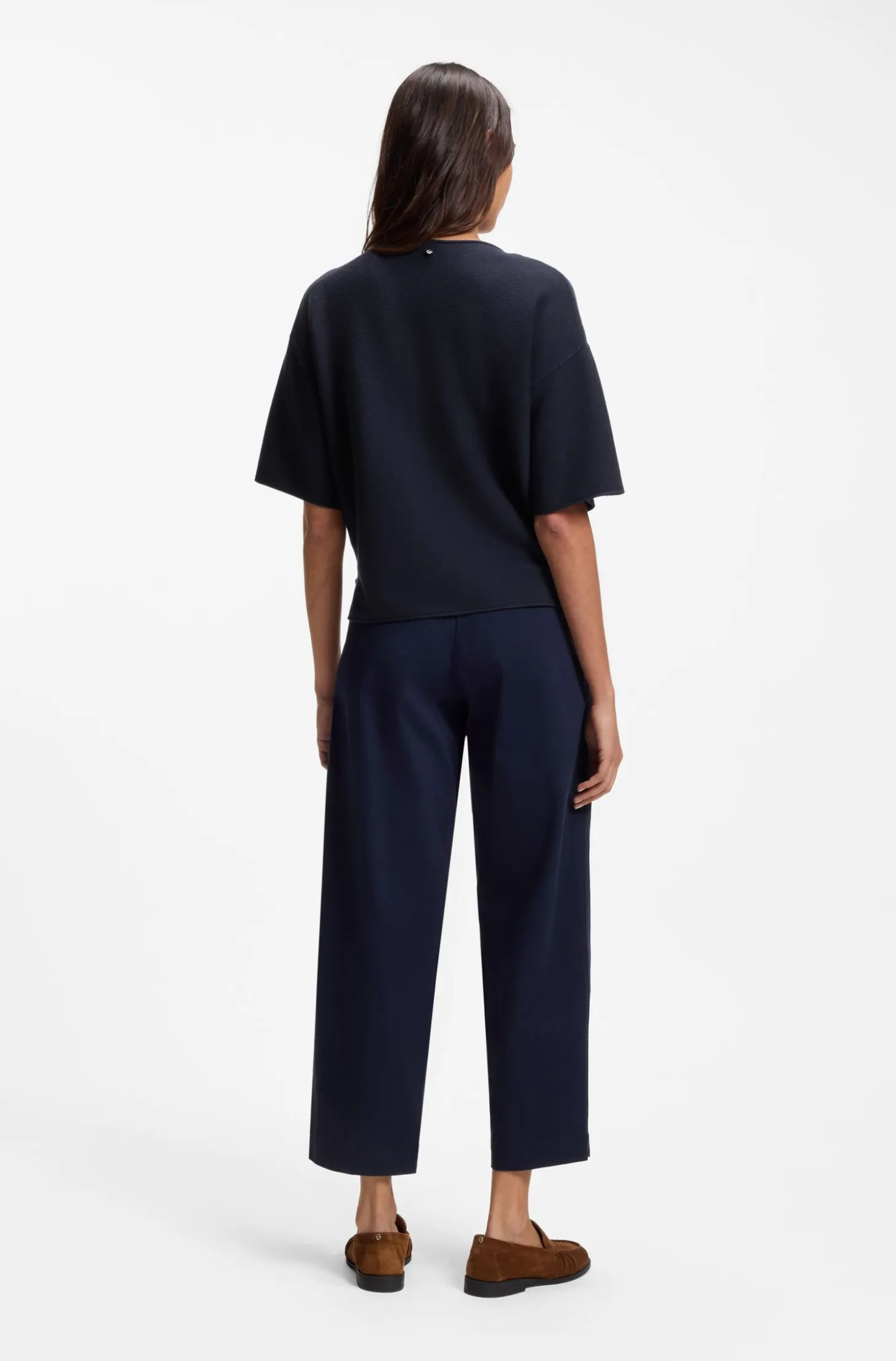 Relaxed-fit sweater in cotton and virgin wool