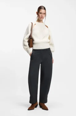 Relaxed-fit sweater with open-work knit