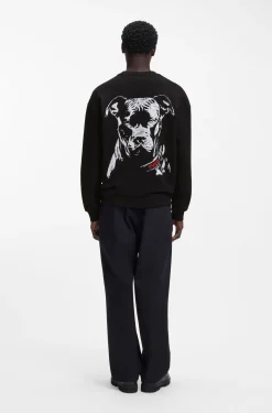 Relaxed-fit sweatshirt in cotton terry with dog artwork