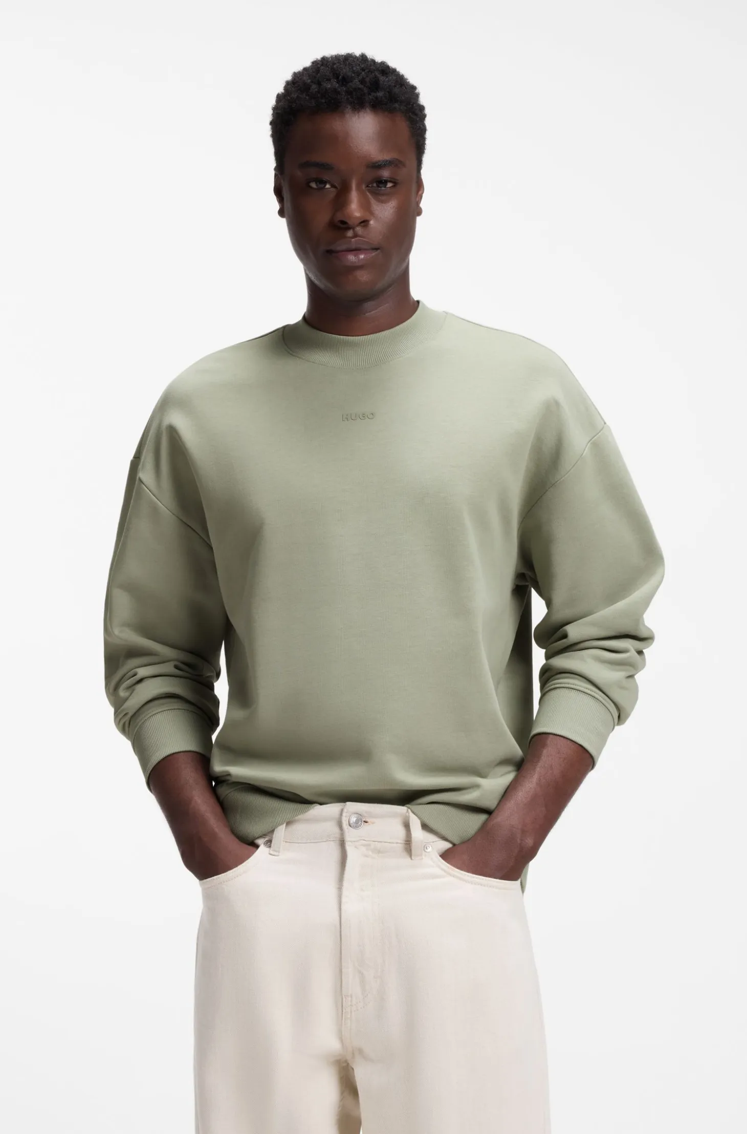 Relaxed-fit sweatshirt in cotton terry with logo detail