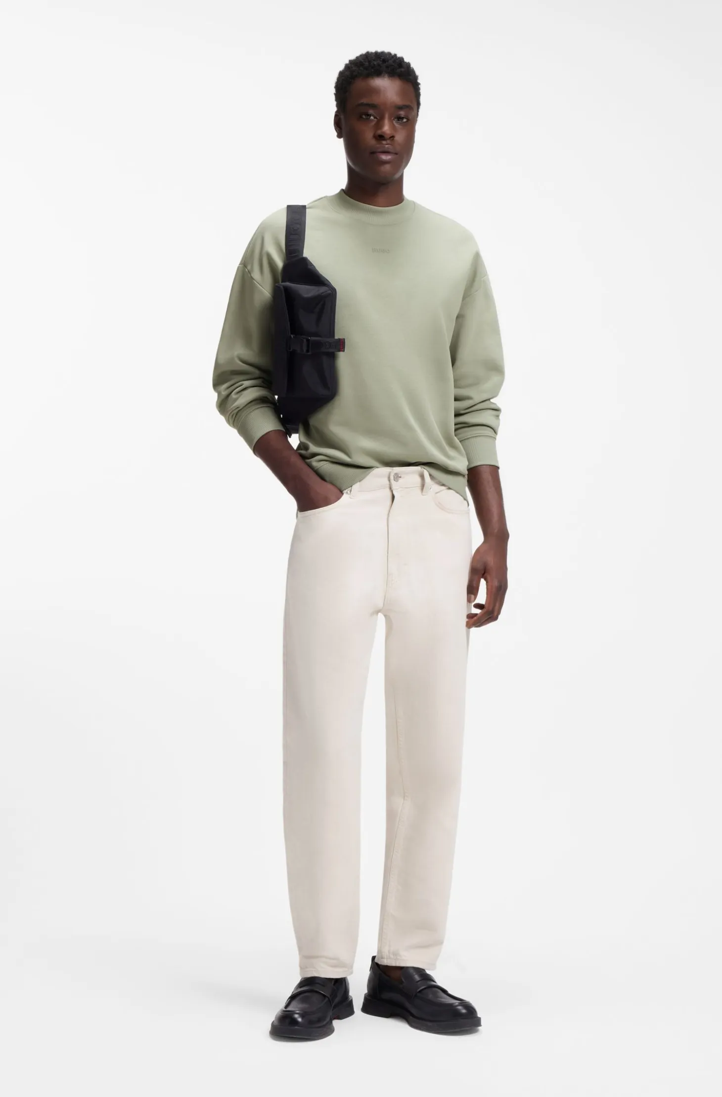 Relaxed-fit sweatshirt in cotton terry with logo detail