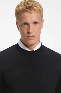 Relaxed-fit sweatshirt in cotton terry with embroidered logo