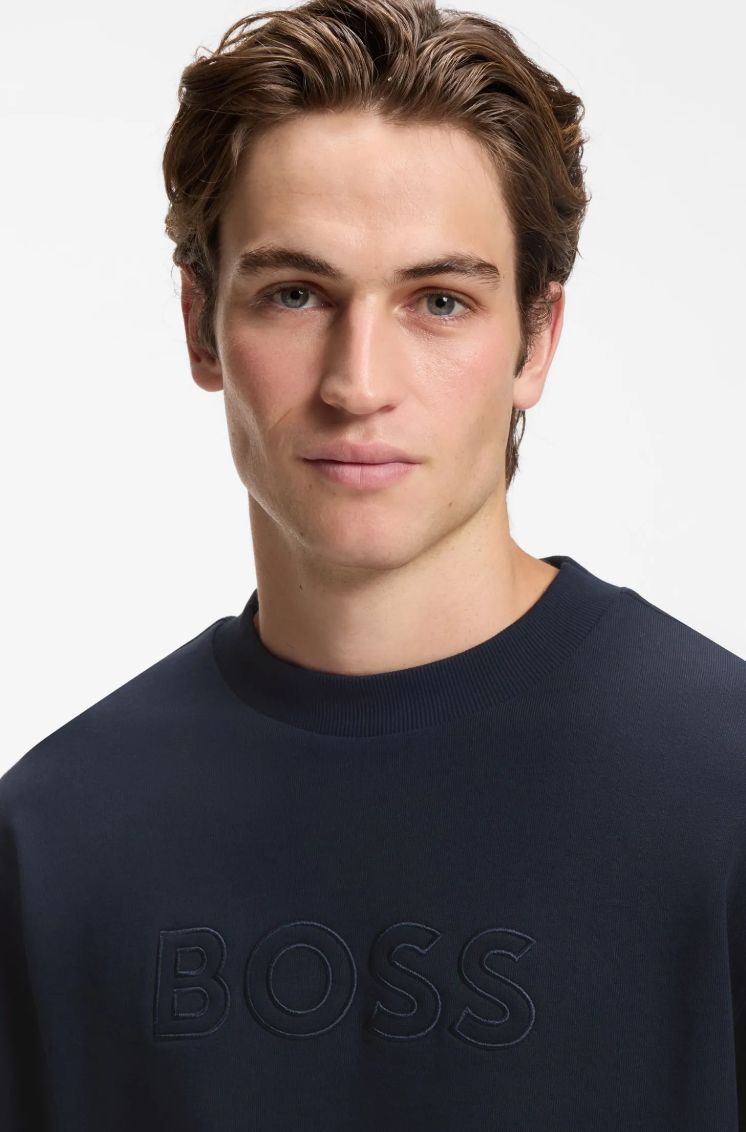 Relaxed-fit sweatshirt in cotton terry with embroidered logo