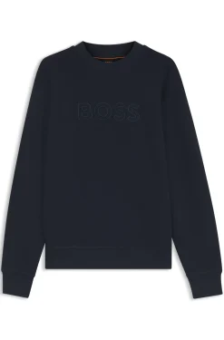 Relaxed-fit sweatshirt in cotton terry with embroidered logo
