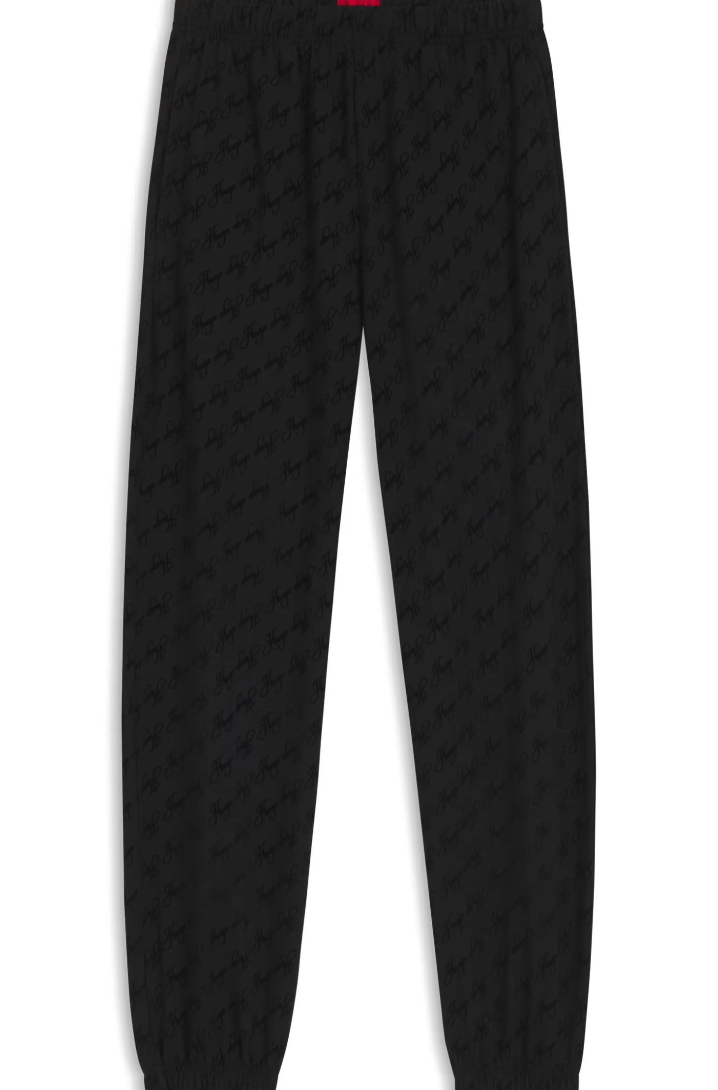 Relaxed-fit tracksuit bottoms with flocked-logo print