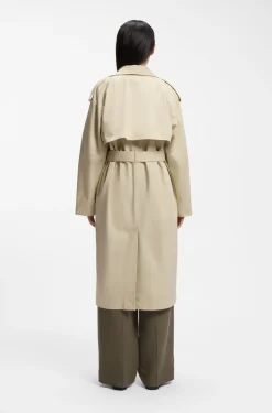 Relaxed-fit trench coat in water-repellent stretch cotton