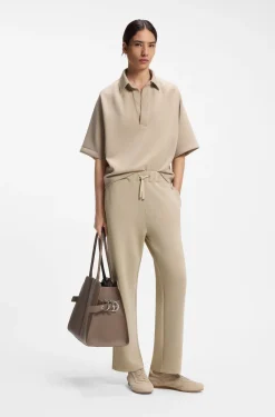 Relaxed-fit trousers in double-layer scuba jersey