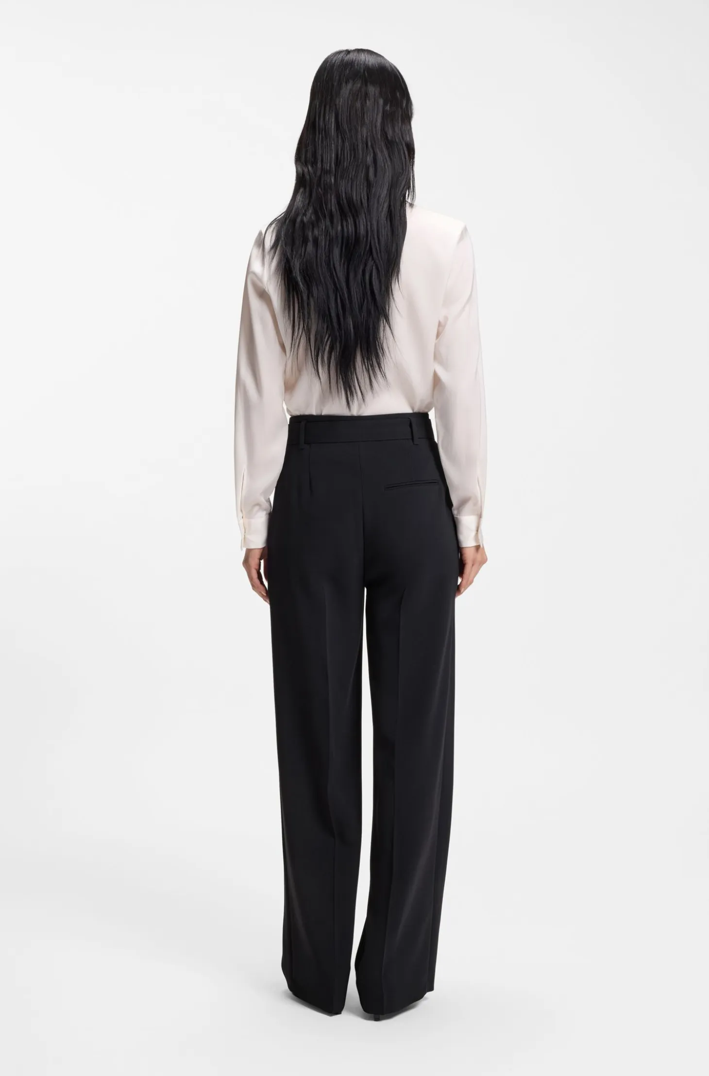 Relaxed-fit trousers in Japanese crepe