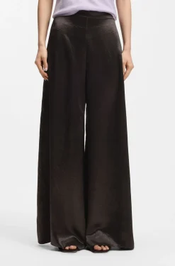 Relaxed-fit trousers in lustrous twill