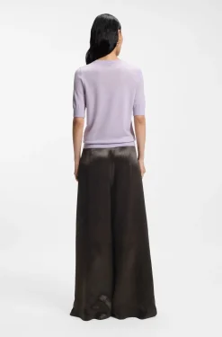 Relaxed-fit trousers in lustrous twill